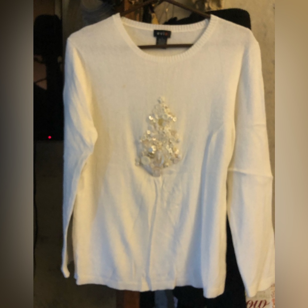 Christmas sweaters tree made from buttons and buckles custom rayon nylon large